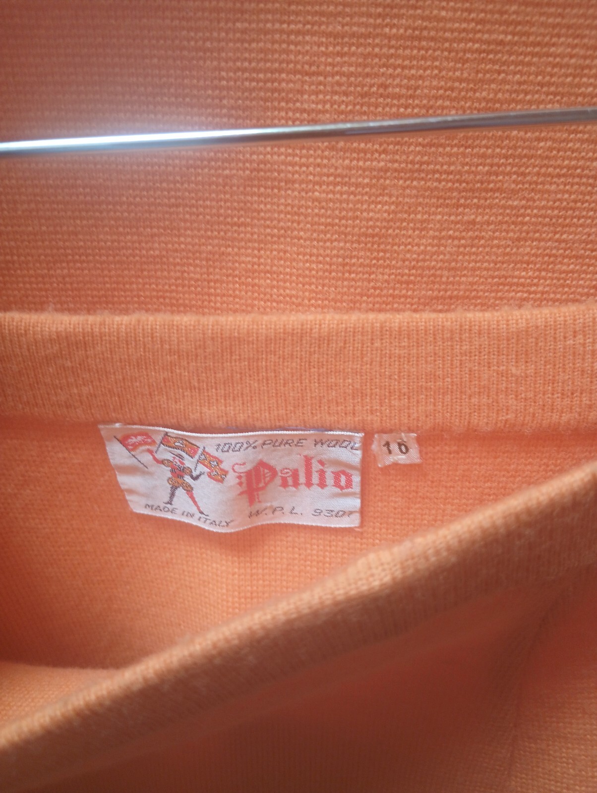 Vintage Palio of Italy Orange Woman Pencil Skirt and Cardigan Jacket set