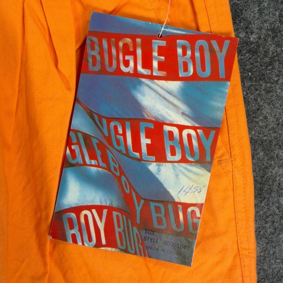 Bugle Boy Shorts Womens 7 Orange Cotton High Waist Vintage 90s 80701D47 NWT