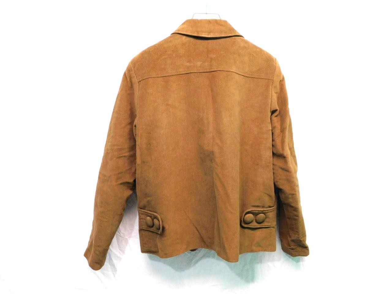 Vintage 60s Heeksuede Holland M Brown Jacket Velour Faux Suede Button MCM Mod