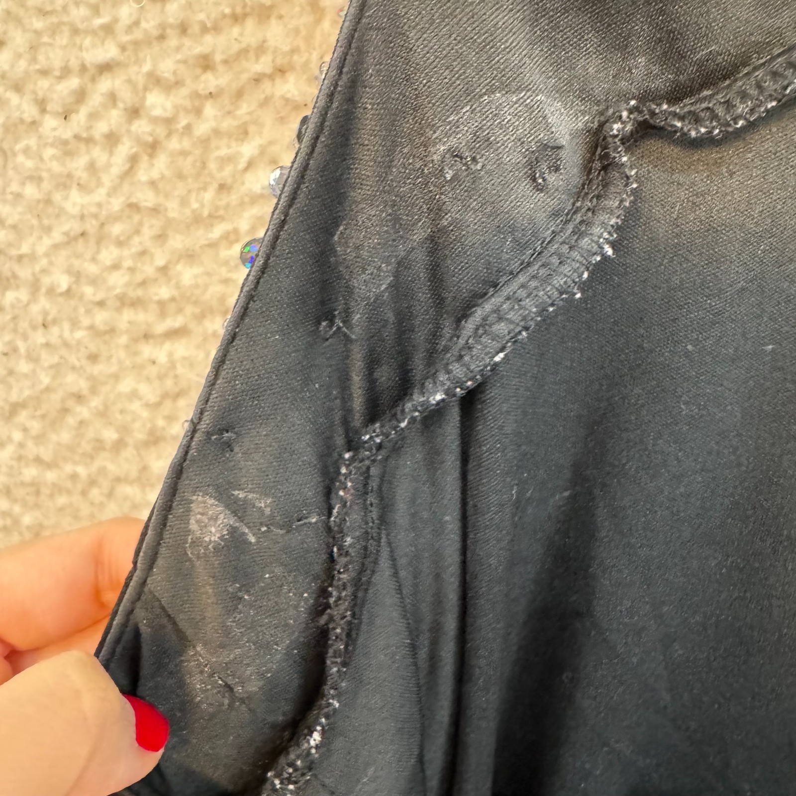 Y2K Vintage Prom Dress 10 Large Black Rhinestone Backless Maxi Formal Cocktail