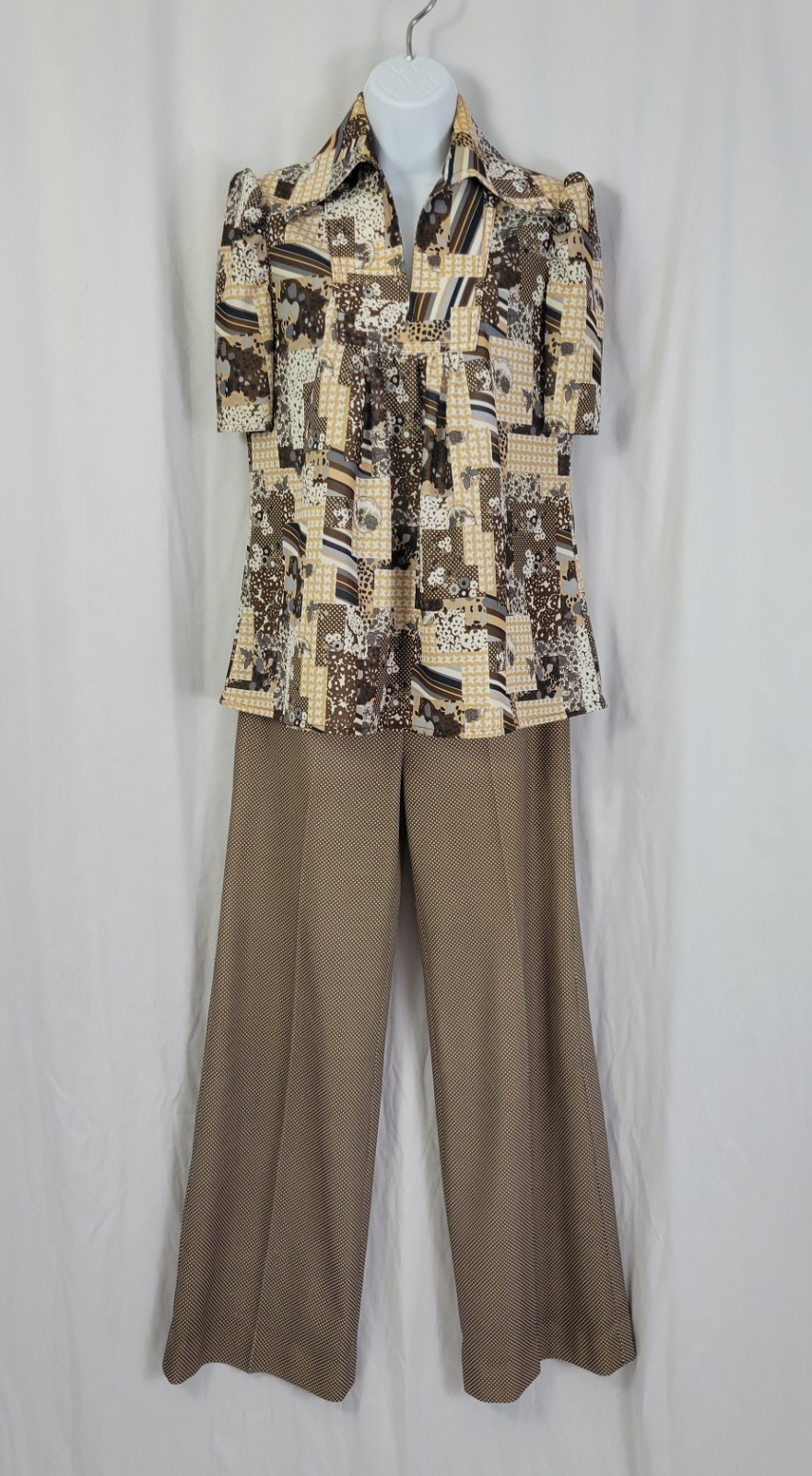 Vintage 2 Pc Top & Pants Set in Brown/Grey/White Size XS Maternity?