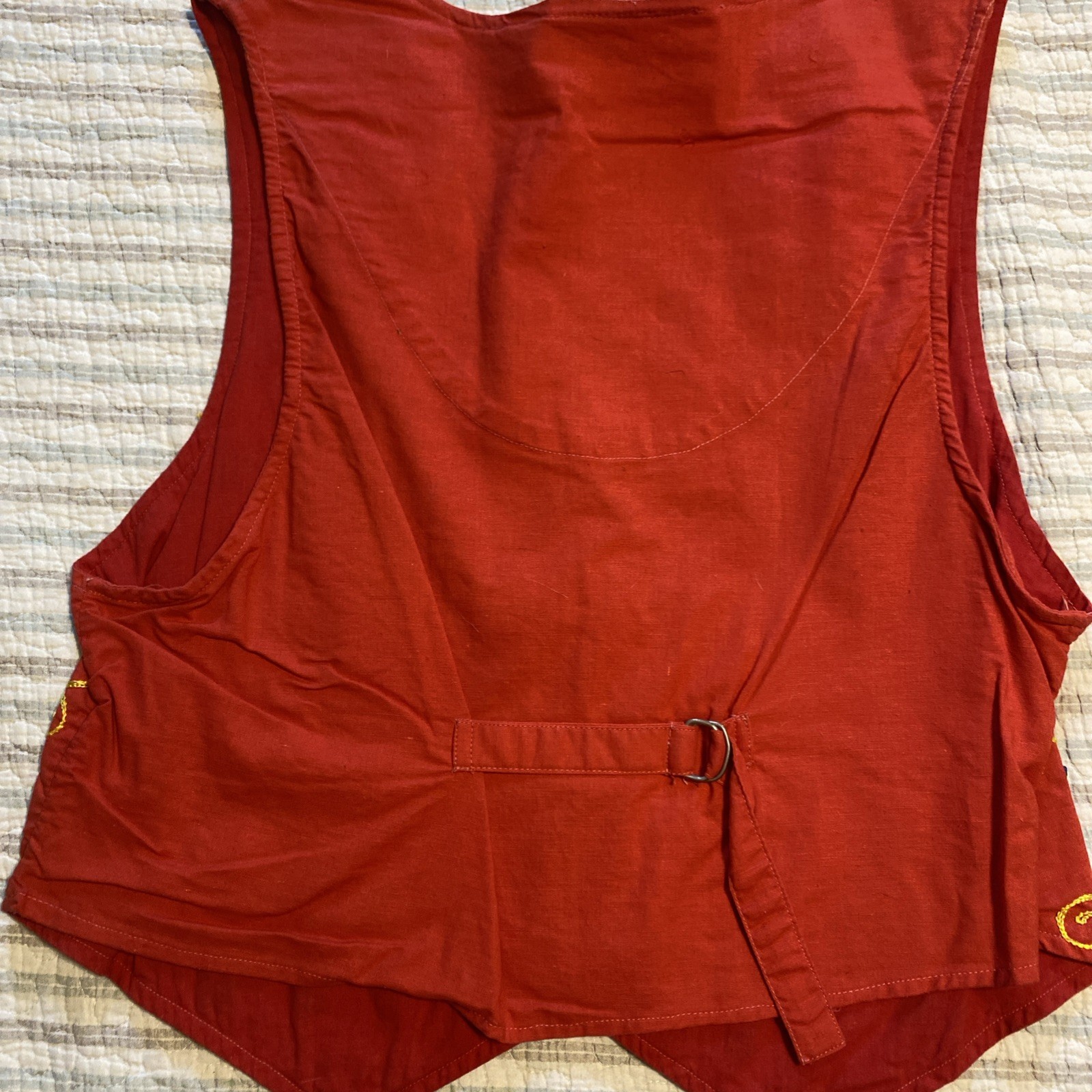Vintage 80s Arrived Red Bohemian Vest Size L