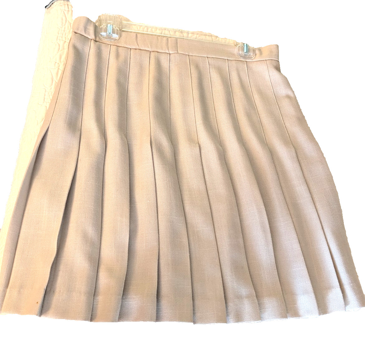 Pleated Appleseed’s Women’s Preppy Tennis Schoolgirl Skirt Wheat Color Petite