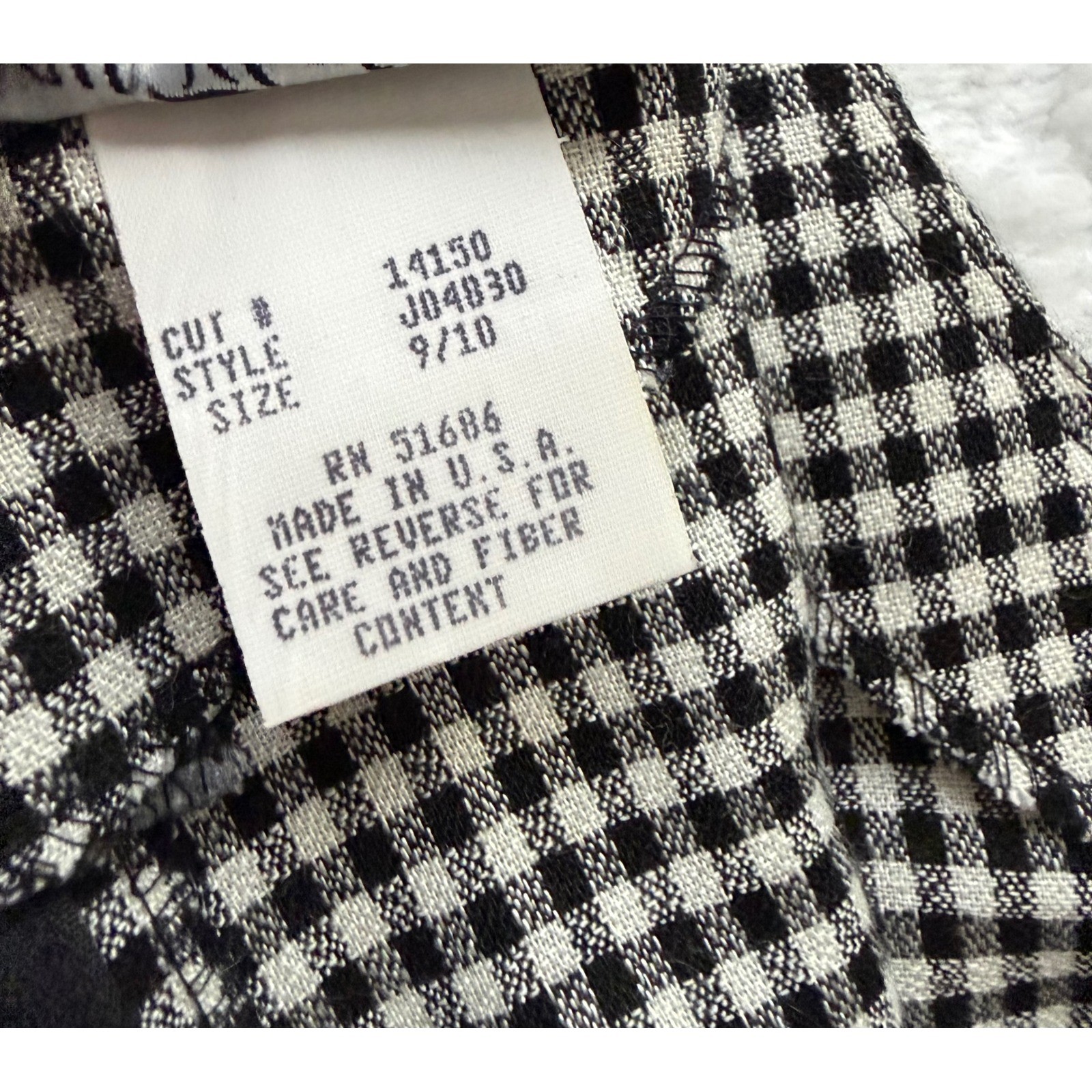 All That Jazz VTG 90s Gingham Belted Maxi Dress Black White Checkered Sz 9/10