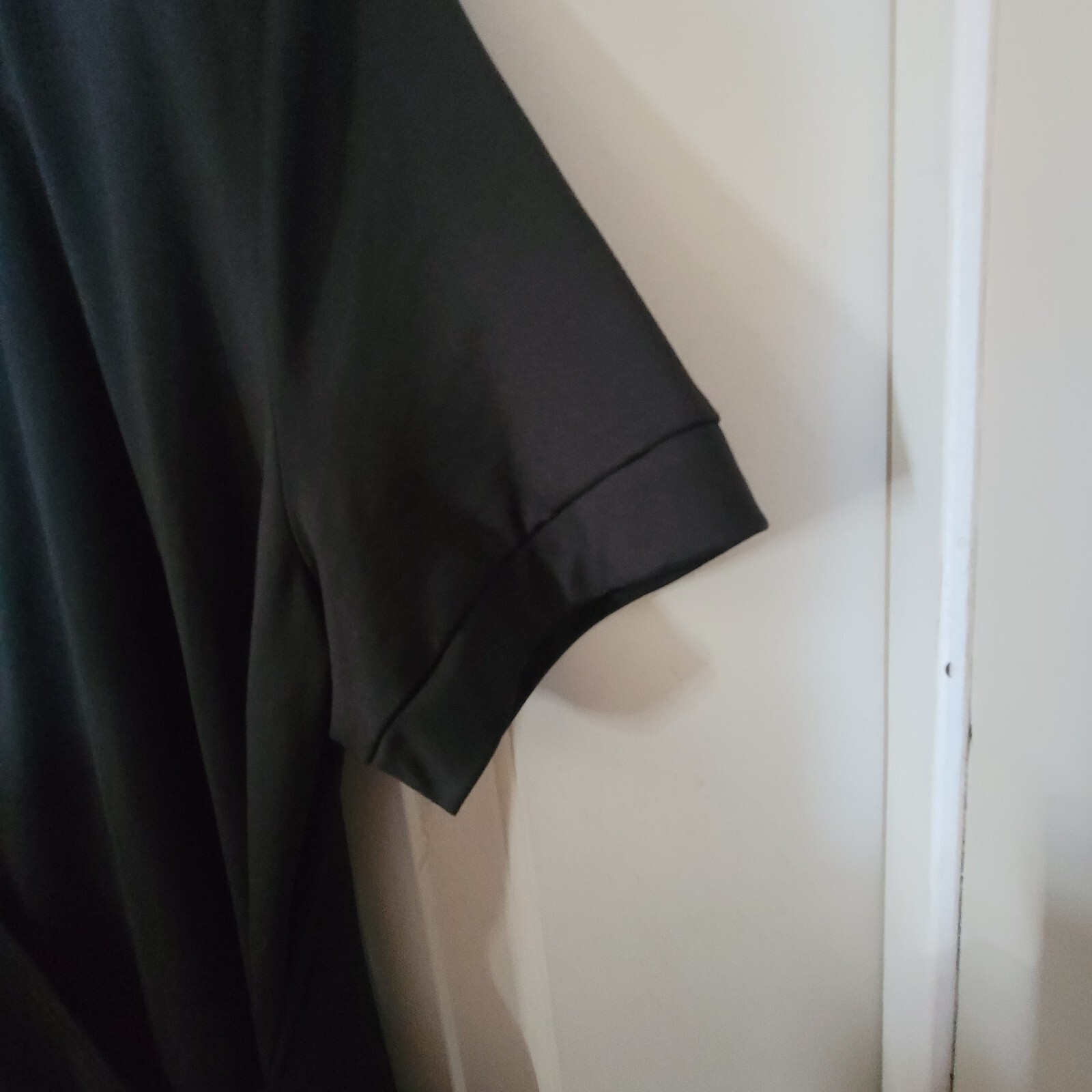 Vintage Black „Faux” Fake Wrap Dress Short Sleeve TOUCHE’ Size Large Office