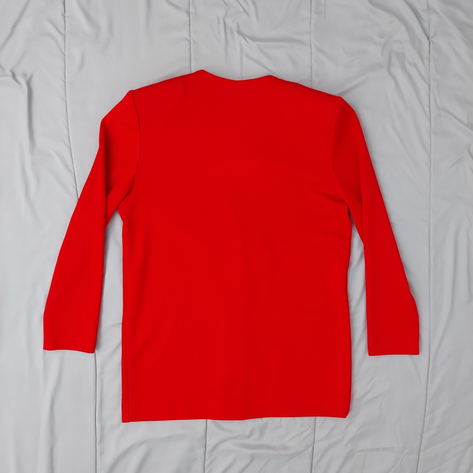 Vintage 80s Leslie Fay Power Suit Blazer Red Black Trim Gold Buttons Women’s 8