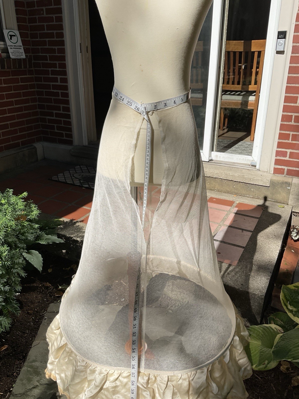 VINTAGE 1890s HOOP SKIRT AND WAIST SHIRT NETTED UNDERGARMENTS.