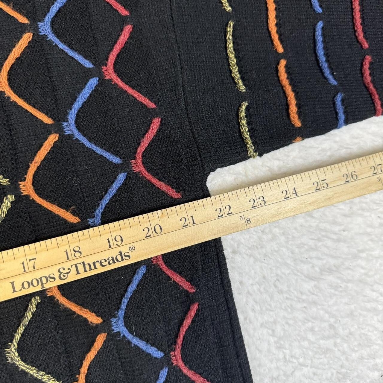 Vintage 80s/90s Colorful Stitched Knit Sweater • M