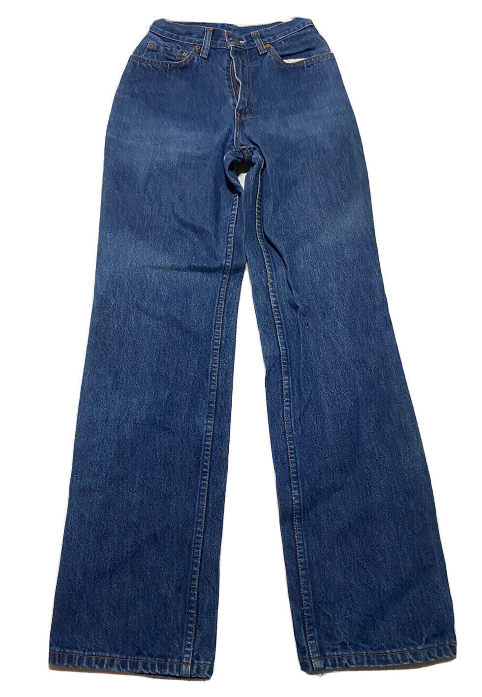 Vintage 80s Levis Womens Actual Size 24×32 Blue Jeans 505 Dark Wash N5