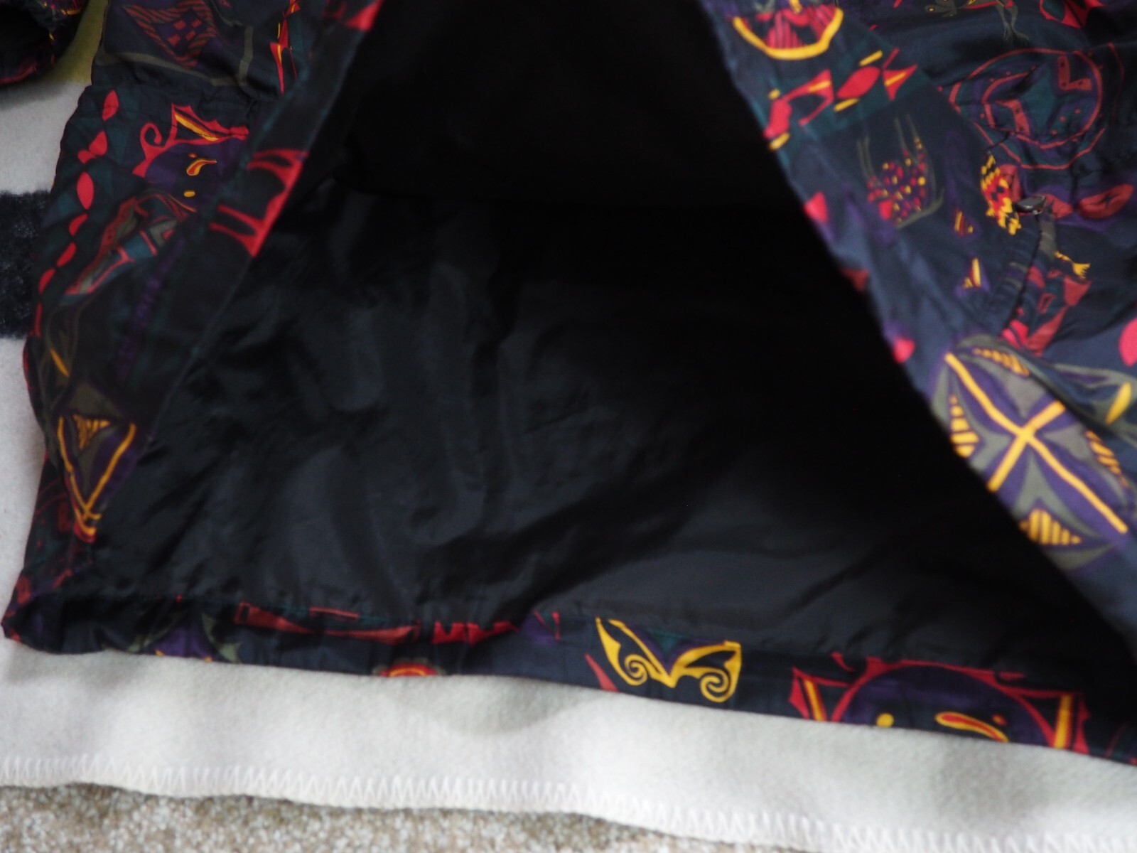 VTG 80s Roffe Indigenous Southwest Art Outdoor Anorak Belted Ski Jacket Womens M