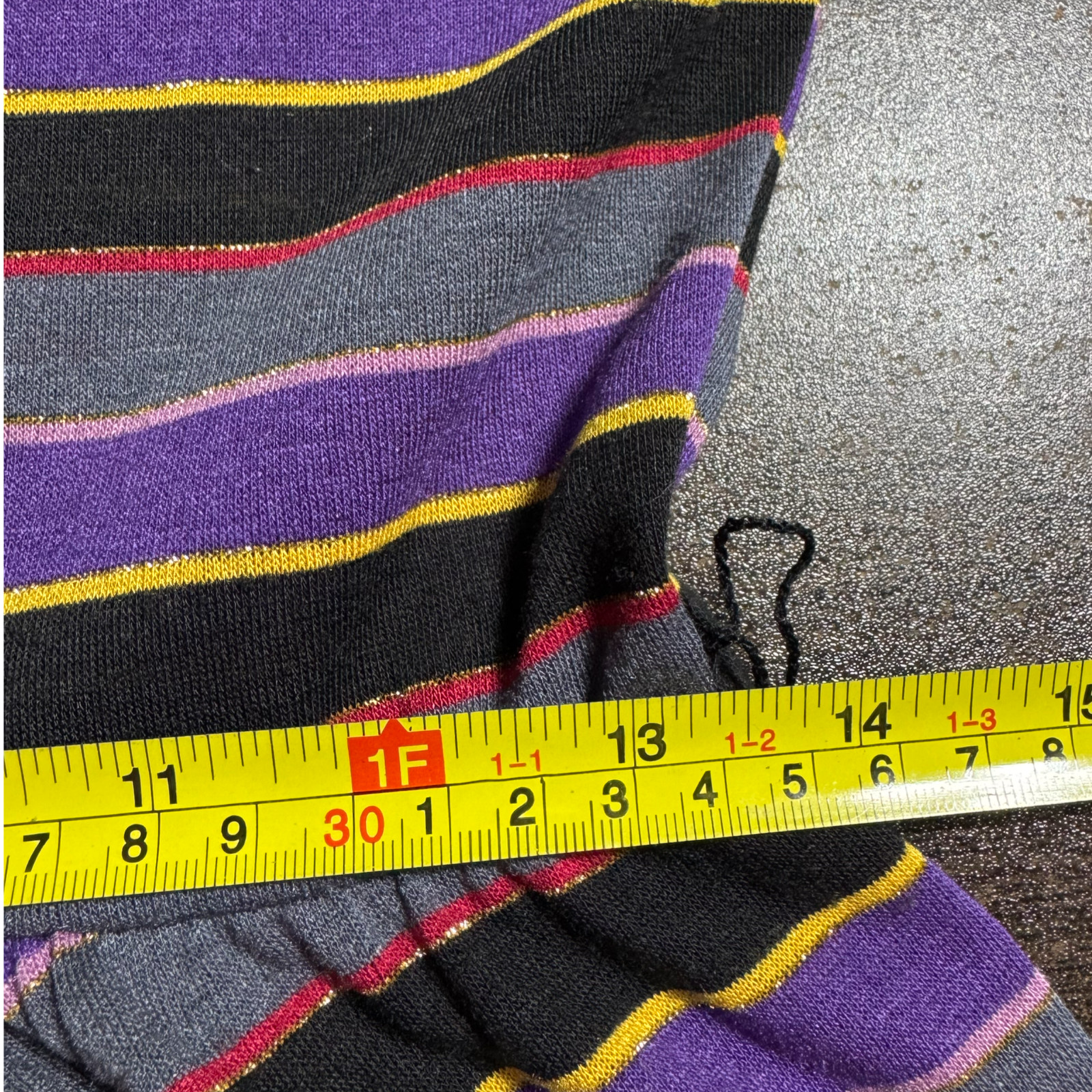 Vintage Purple Metallic Multi Striped Midi Dress 9/10 Fits Like S/M Hirshies