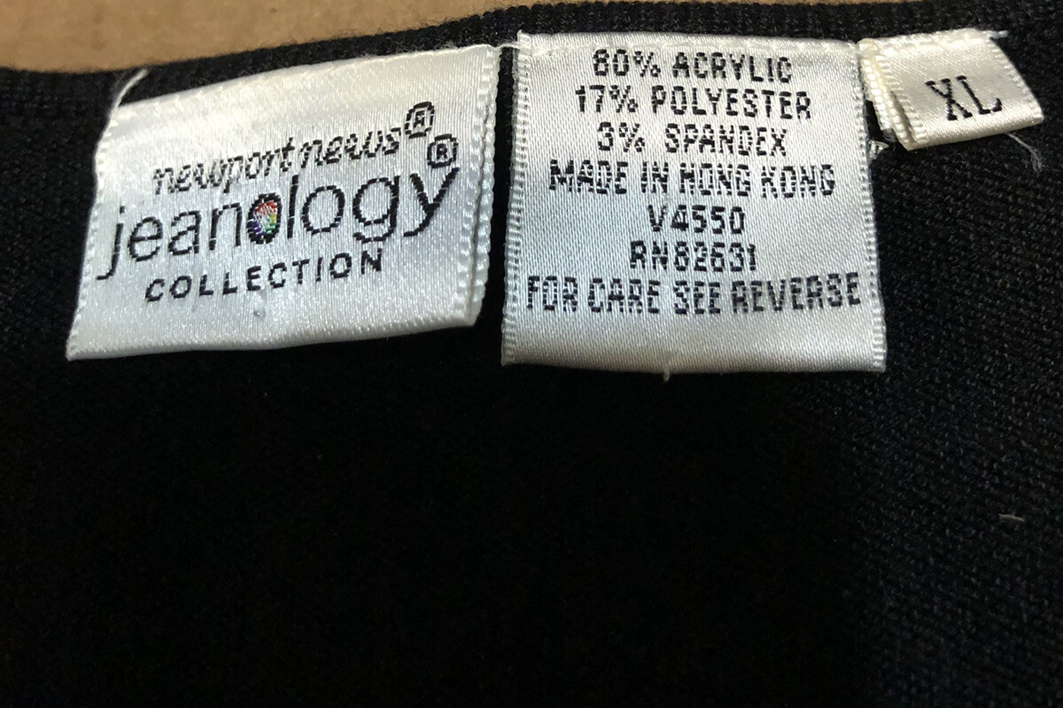 Vintage NEWPORT NEWS JEANOLOGY Womens Top Rhinestone Zip – Size XL* runs small