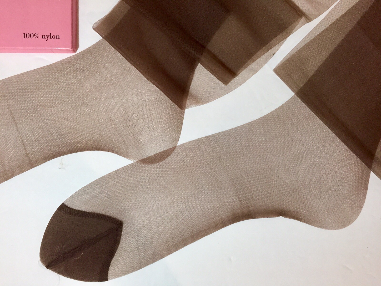 Vintage 3 Pairs 11 X 35” FASCINATION Nylon Stockings Intrigue Demi~Toe Nude Heel