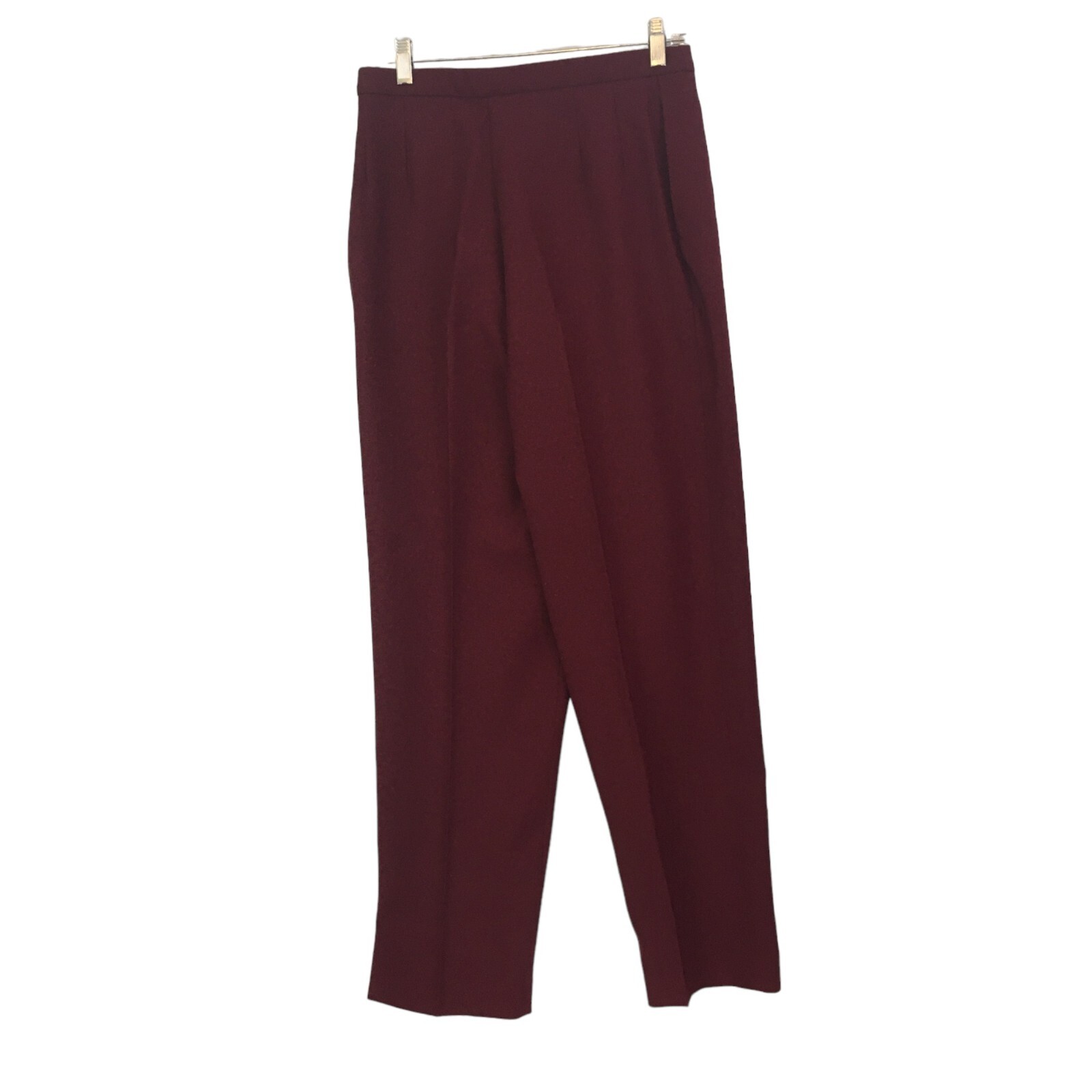 Reflections by Haggar Womens Vintage High Rise Dress Pants, Burgundy, 28 waist