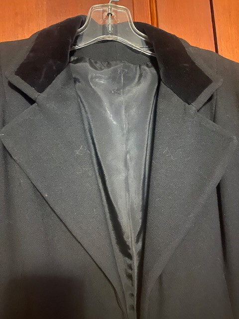 Vtg Black Chesterfield Coat