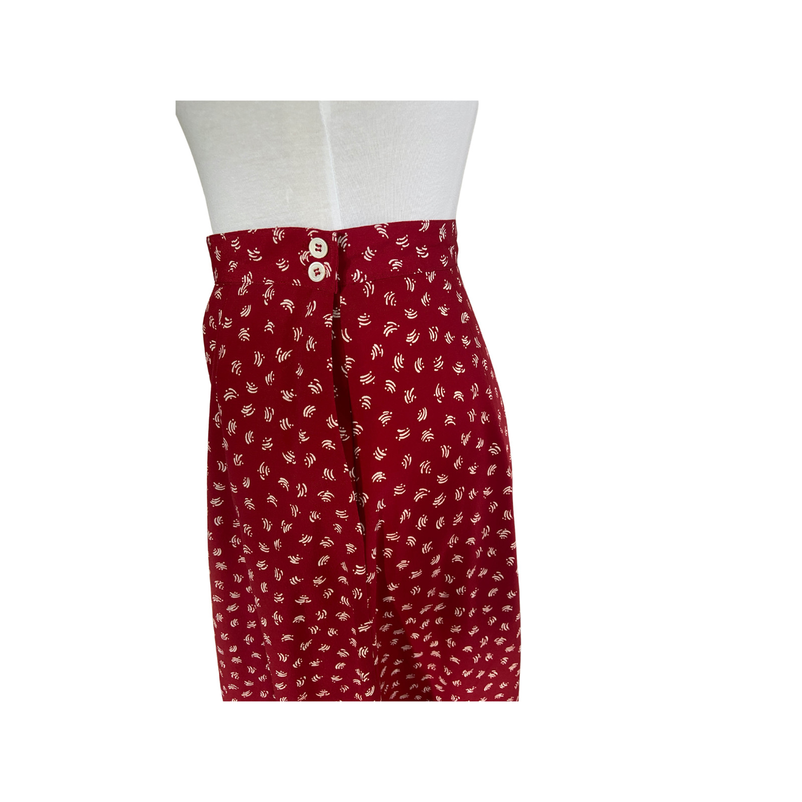 Vintage 1990s Cherry Red crepe bias cut Liz Claiborne Collection Bias cut skirt