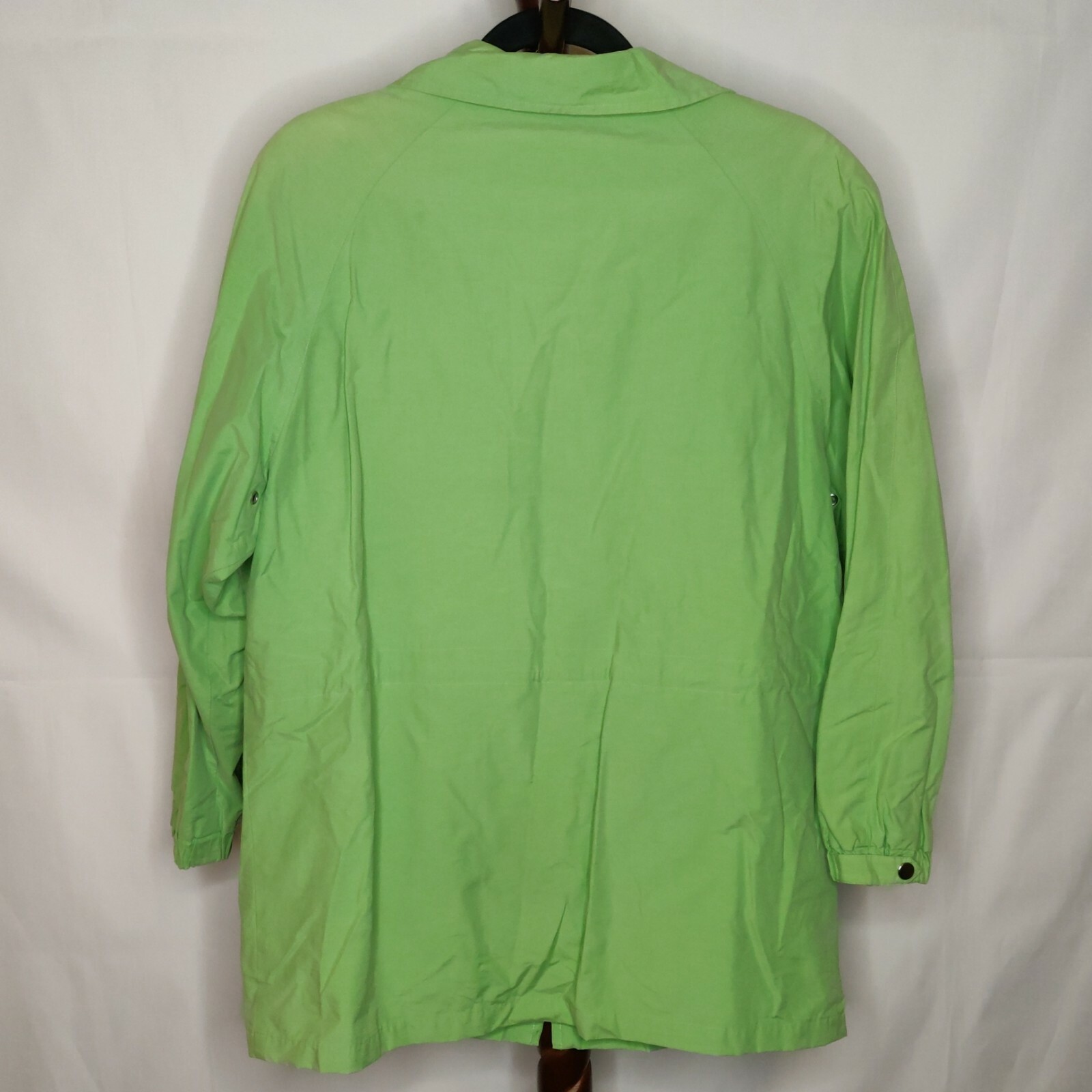 Studio Works Outerwear women’s M jacket green collar zip long sleeves 2 pockets