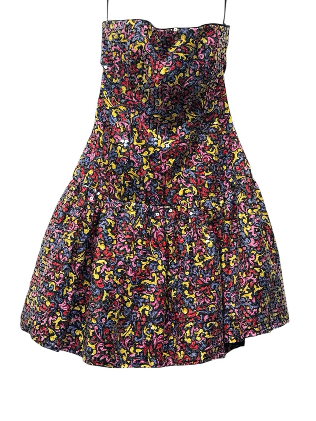 Lillie Rubin Vintage Sequin Party Dress Art 80s Bubble Mini Dress