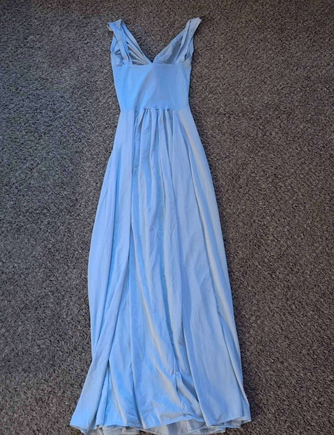 Vintage OLGA Bodysilk GOWN Nylon Stretch SWEEP Blue Lingerie Sz M