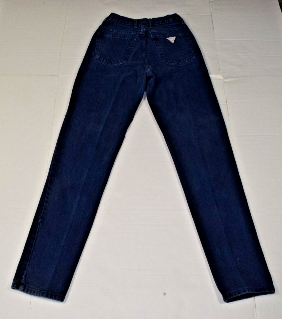 VTG Guess Jeans G Marciano 25 x 32 80s Navy Blue Wash High Waist Taper Made USA