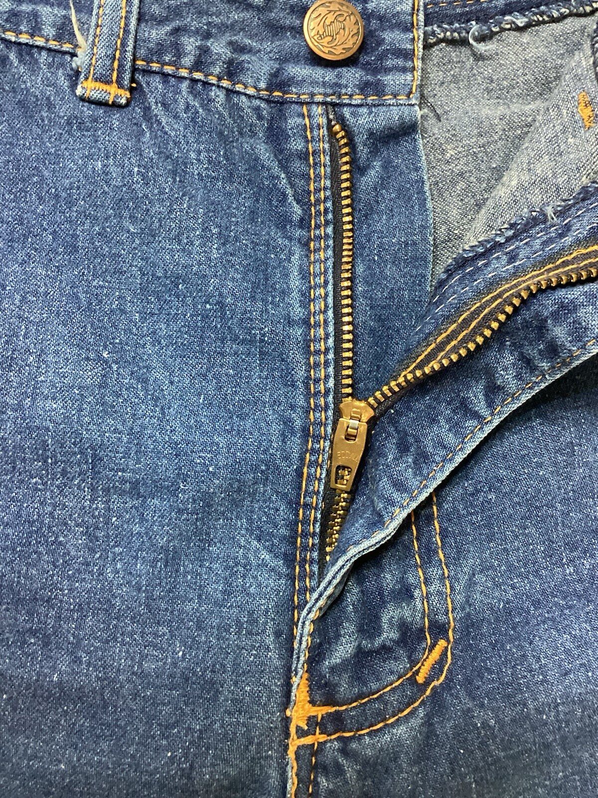 Vtg 70’s Rag City Blues Los Angeles Flare Jeans Zipper Front Sz 27 (22×32)