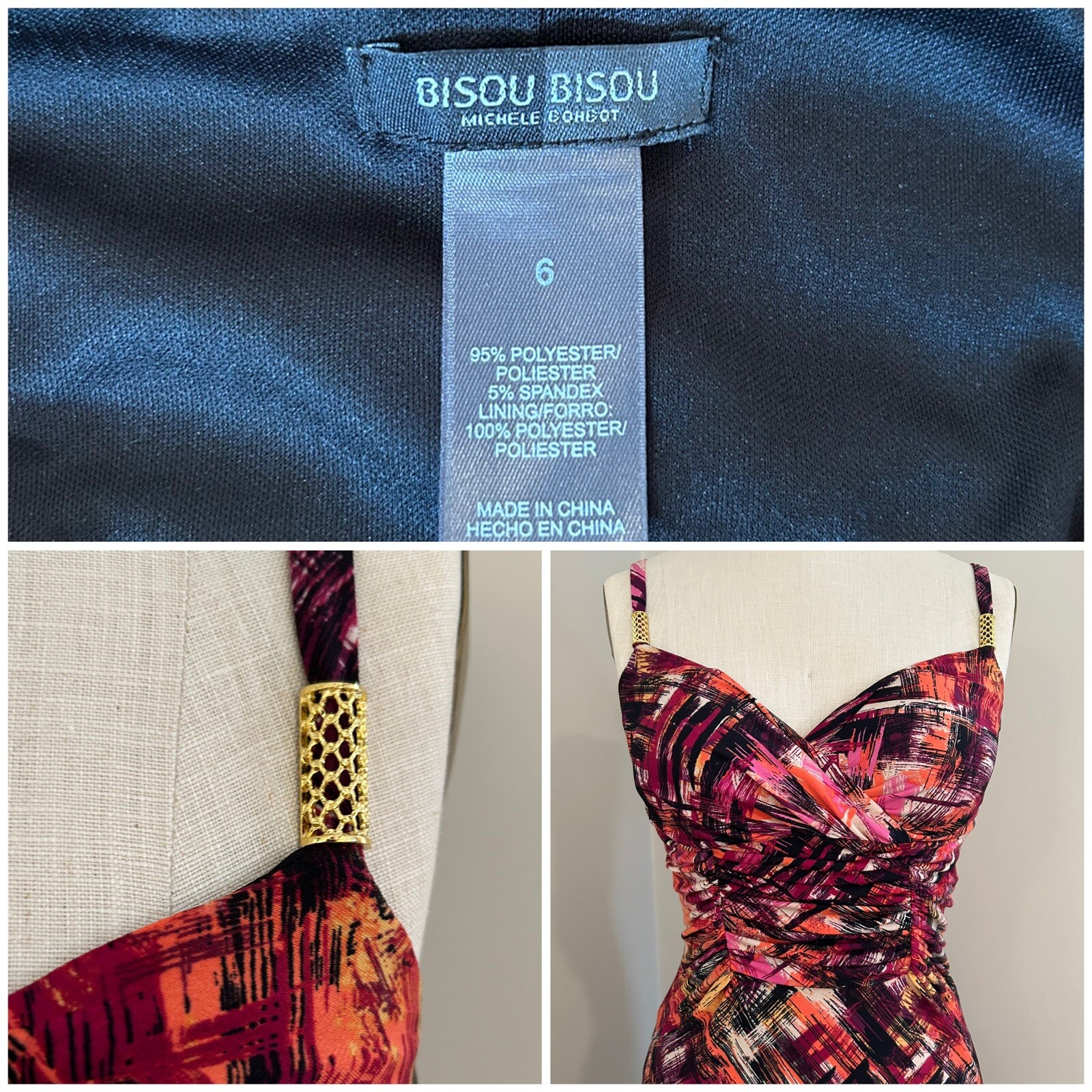 Vintage Y2K 2000s BISOU BISOU Boho Print Dress! Size 6