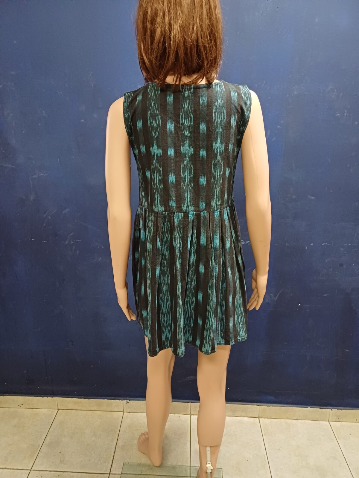 Vtg Guatemalam Mayan Young Women Flared Cotton dress Traditional Hand Made Sz S