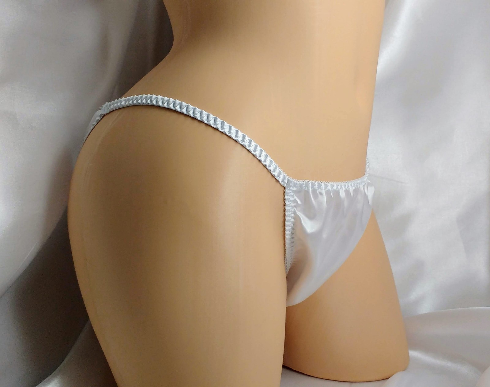 White Satin String Bikini panties, classic style for women and men!