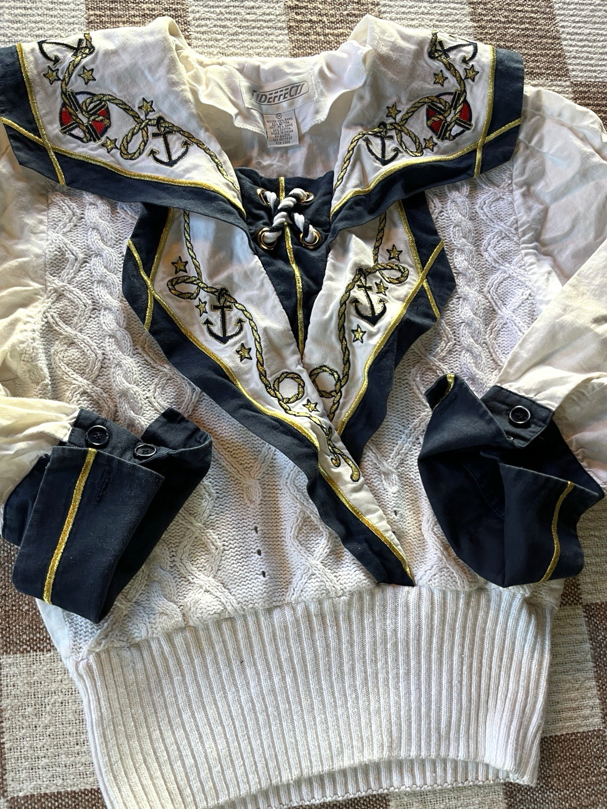 Nautical yacht club sailor vintage sweater – women’s M Sideffects 80s 90s anchor