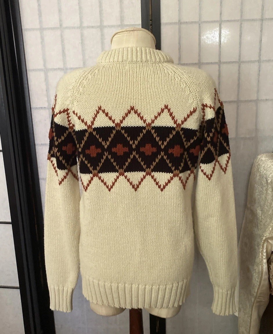 John Wanamaker VTG 80s/90s Acrylic Argyle Sweater Approx. M/39” Bust