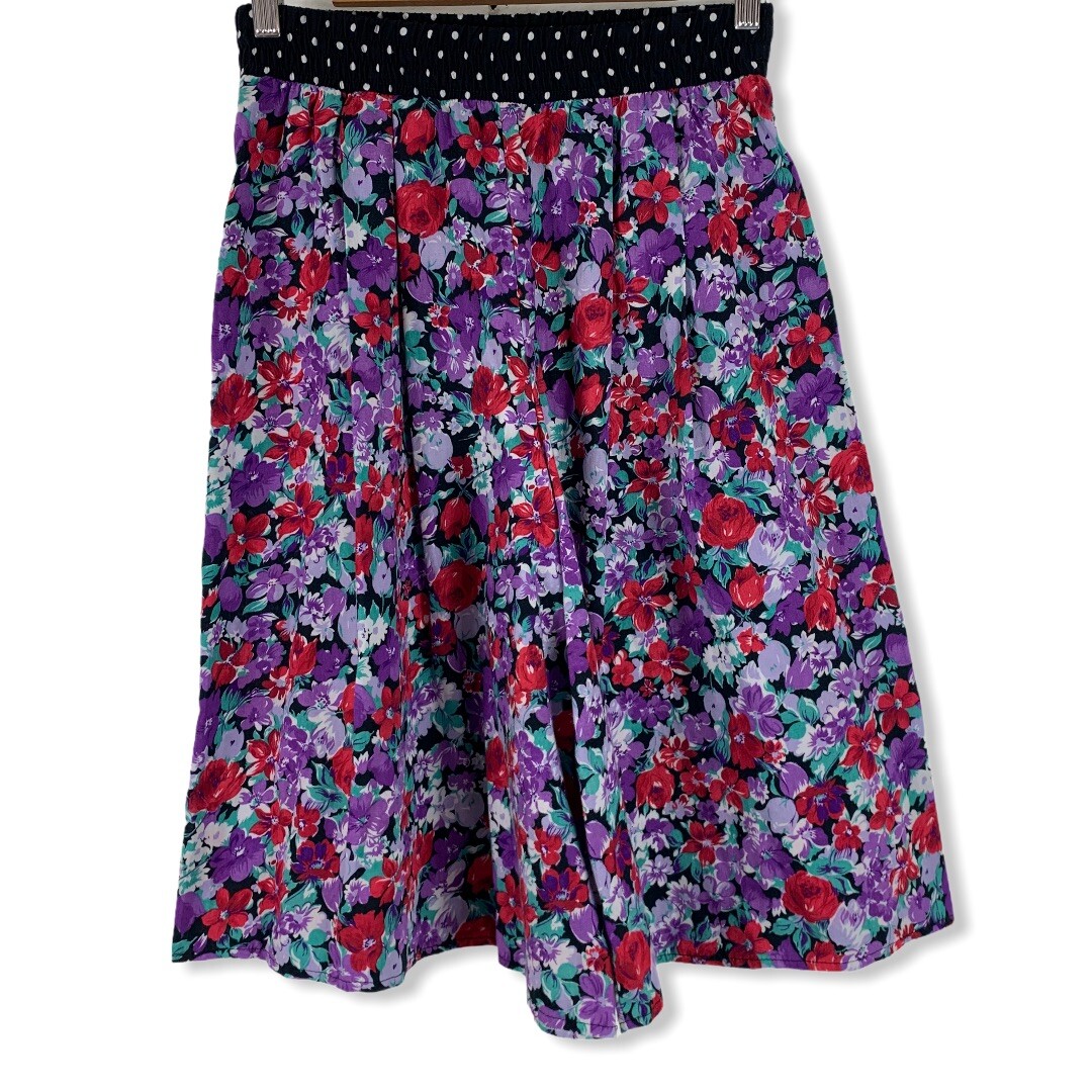 Vintage Shorts Size Medium Petite Slouchy High Waisted Floral Polka Dot Fritzi