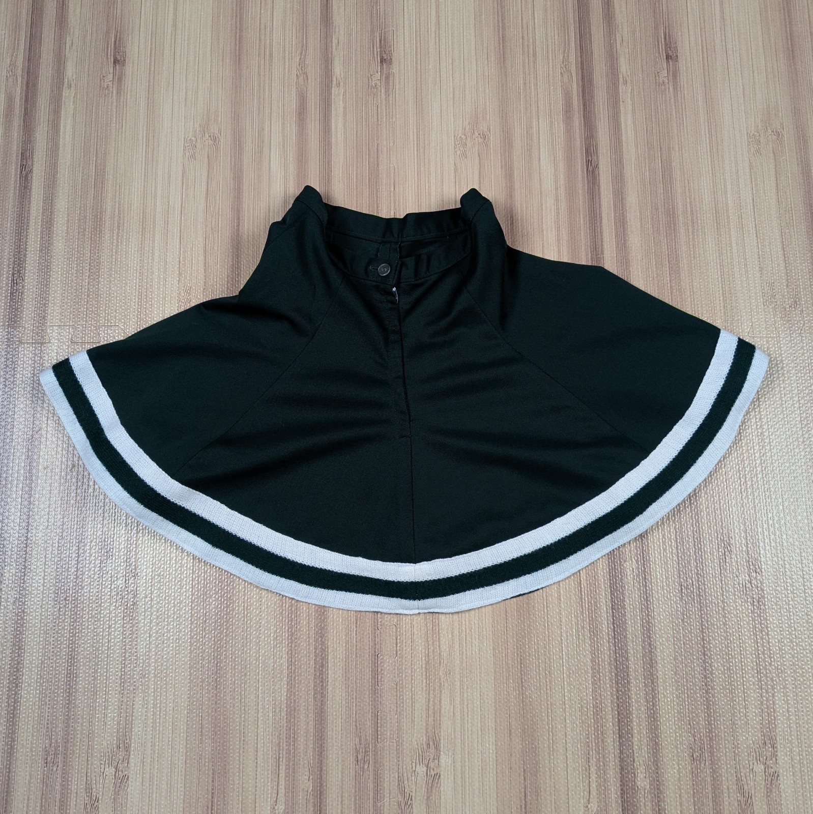 Vintage 70s Cheerleader Skirt Size 14 Waist 24 DEHEN Knit Cheer Green/White