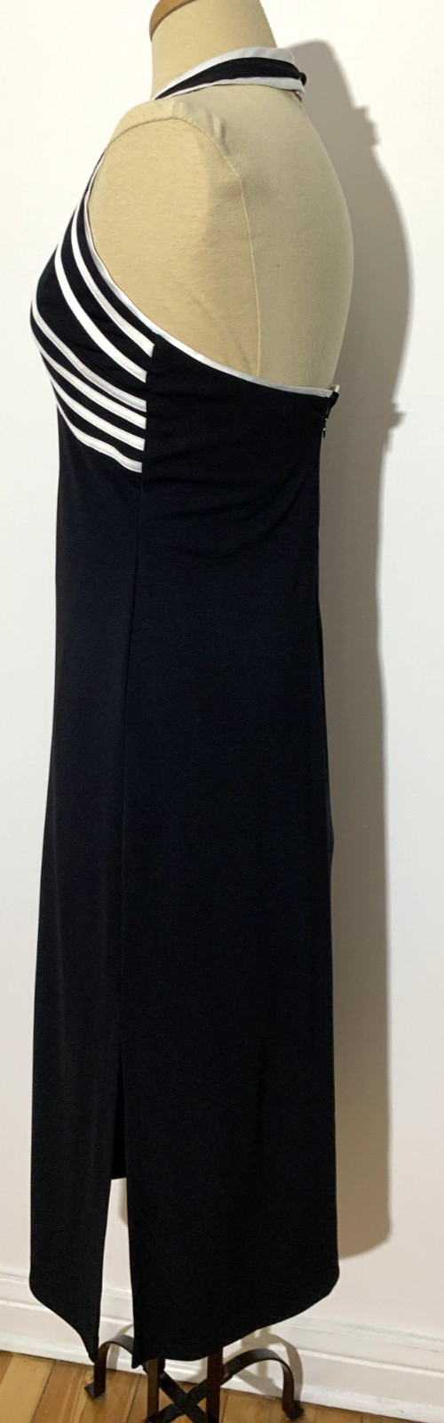Joseph Ribkoff Vintage Halter Top Black Evening Formal Full Length Dress Size 10