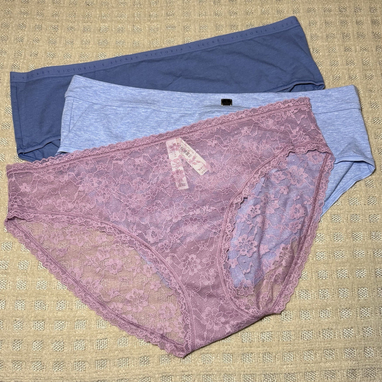 NWT Victoria’s Secret Lot Of 3 Cotton Lace Hipster Panty Bikini Panties XXL