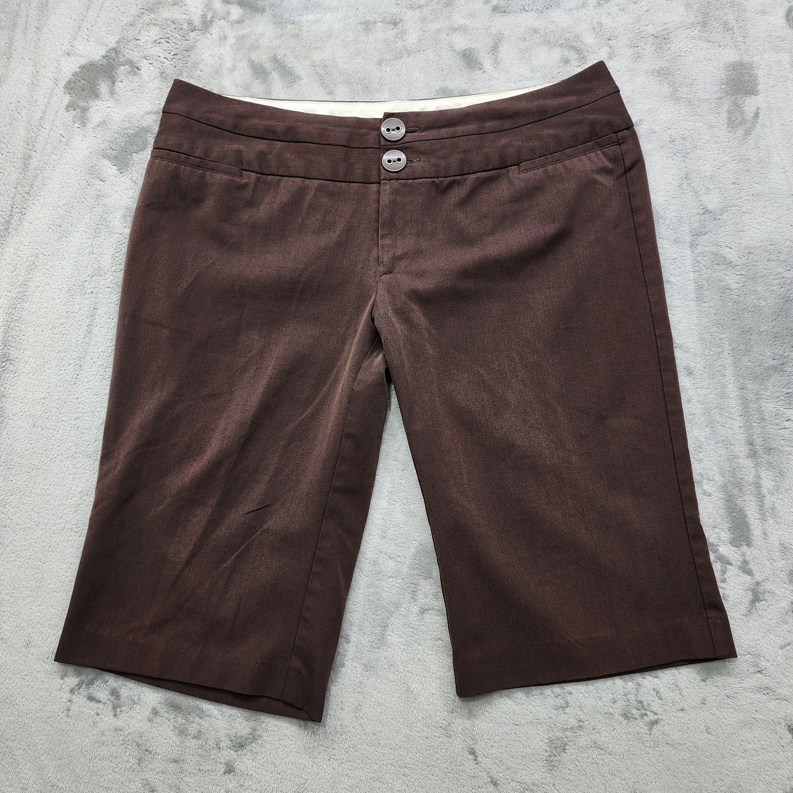Vintage Maurices Shorts Womens 13/14 Brown Mid Rise Bermuda Preppy Chino Office