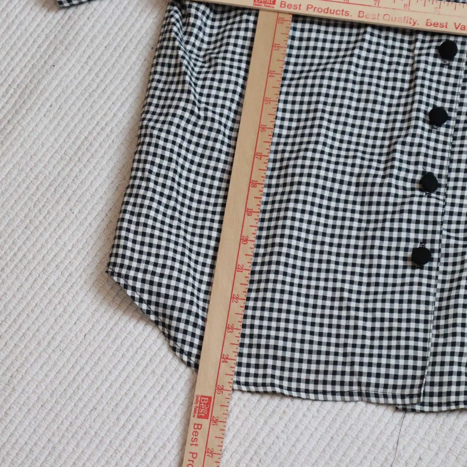 NWT Vintage Norton McNaughton Petites Gingham Blouse Size 10P Black White Check