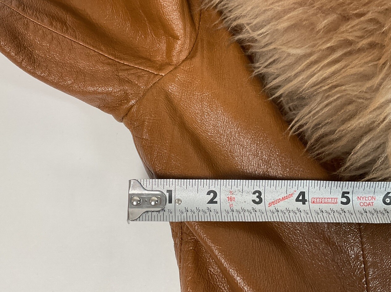 Vintage 1970s Women’s Landry Leather Russian Princess Coat Fur Shawl Collar