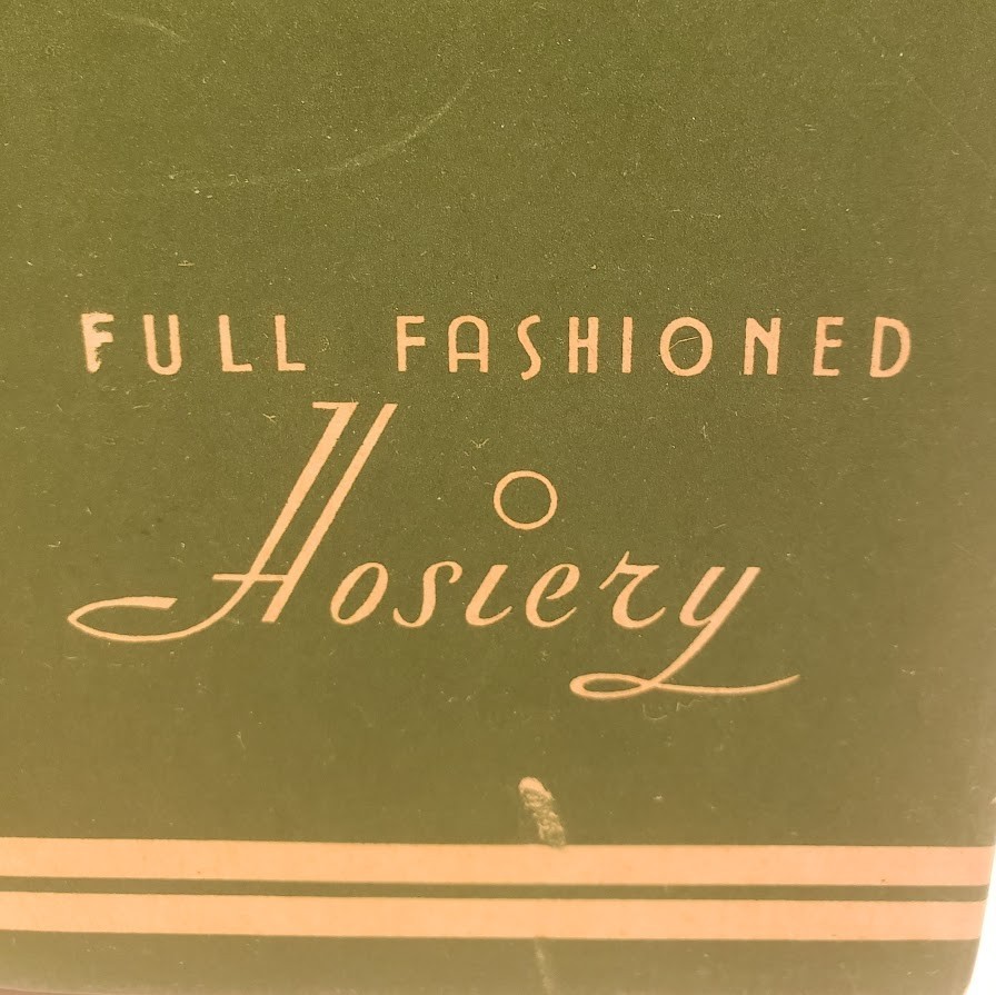 VTG 1930s Art Deco Hosiery Box Full Fashioned Stocking Display Scottie Dog Green
