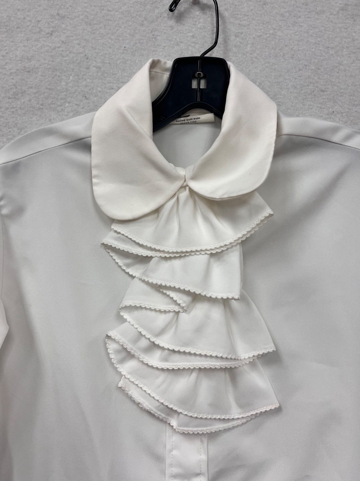 Vintage Terry Chicago White Ruffled Button-Up Blouse #8355
