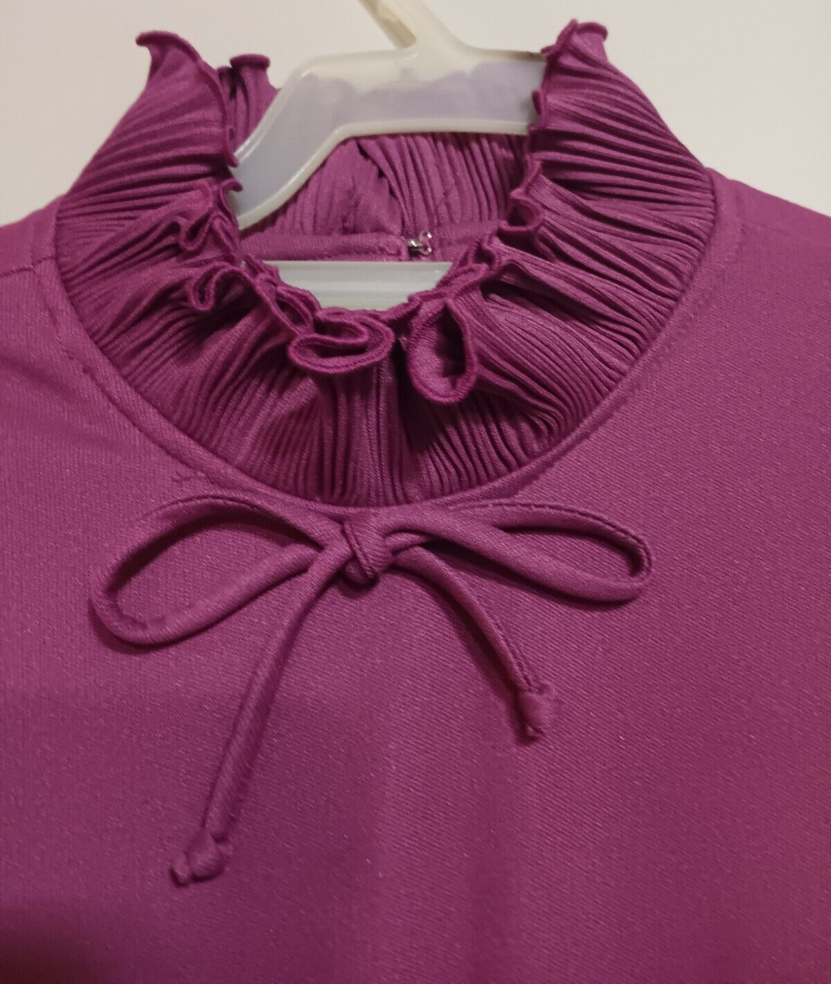 VTG 1970s Mauve Pleated Dress Knit Disco Purple Accordion Pleat Maxi Plus XL
