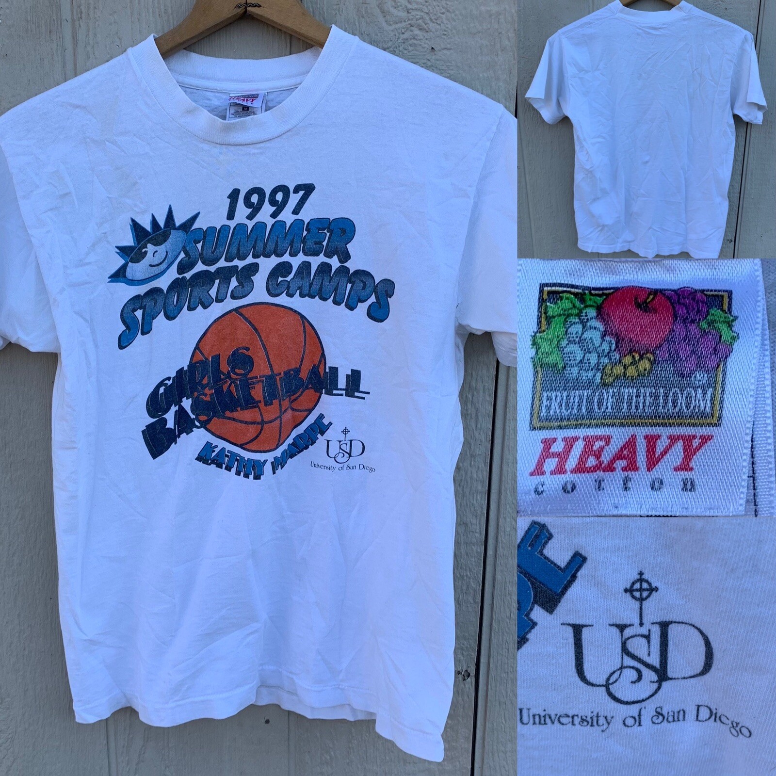 Vtg 1997 Summer Sports Camps Girls Basketball University of San Diego t-shirt M