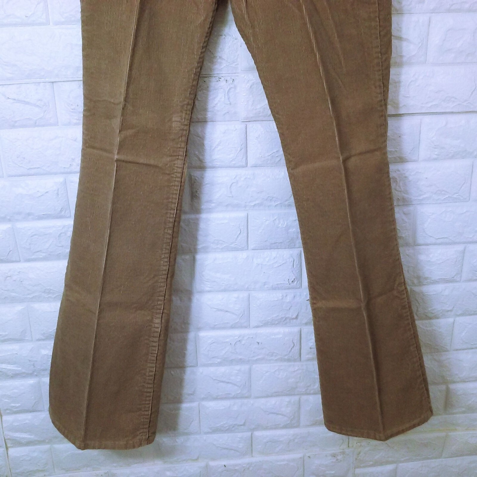 Vintage 70s-80s Sears Trim Fit Corduroy Pants 34-Long Western Bootcut Flare Tan