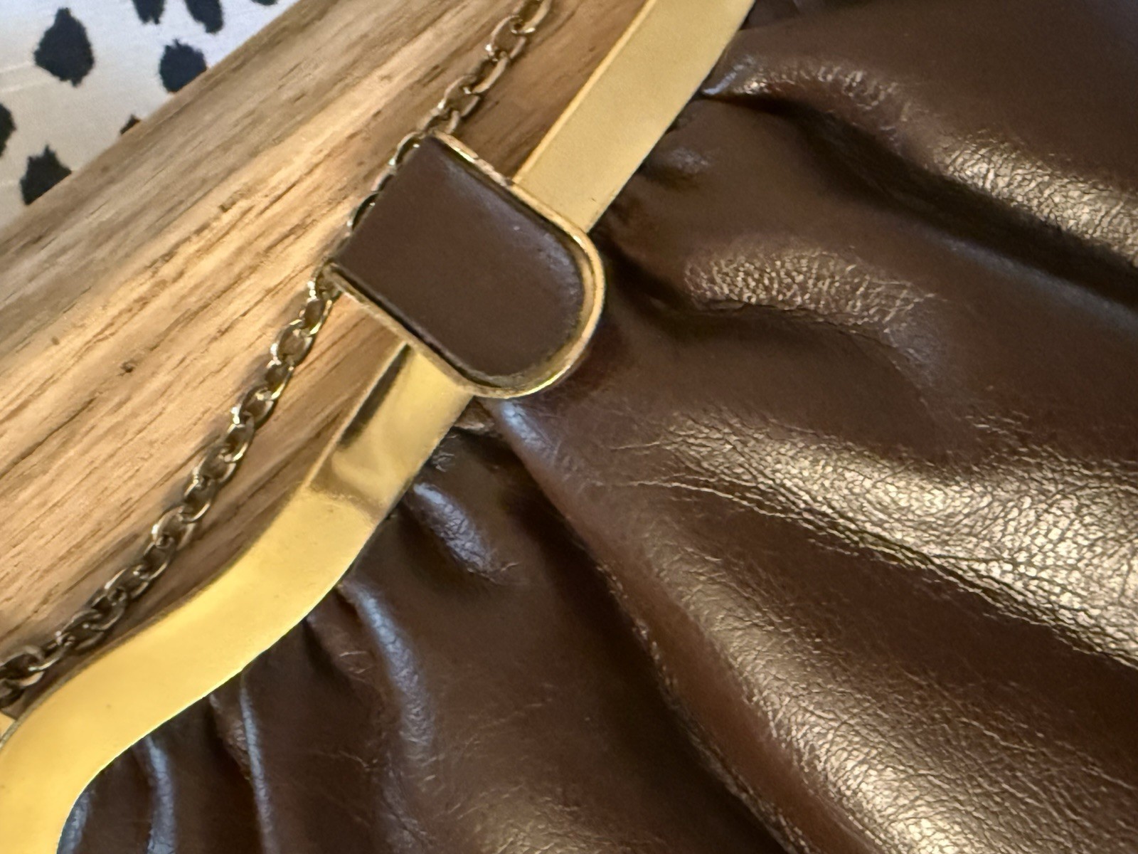 VTG HL USA Brown Chocolate Clutch Shoulder Strap Purse Gorgeous