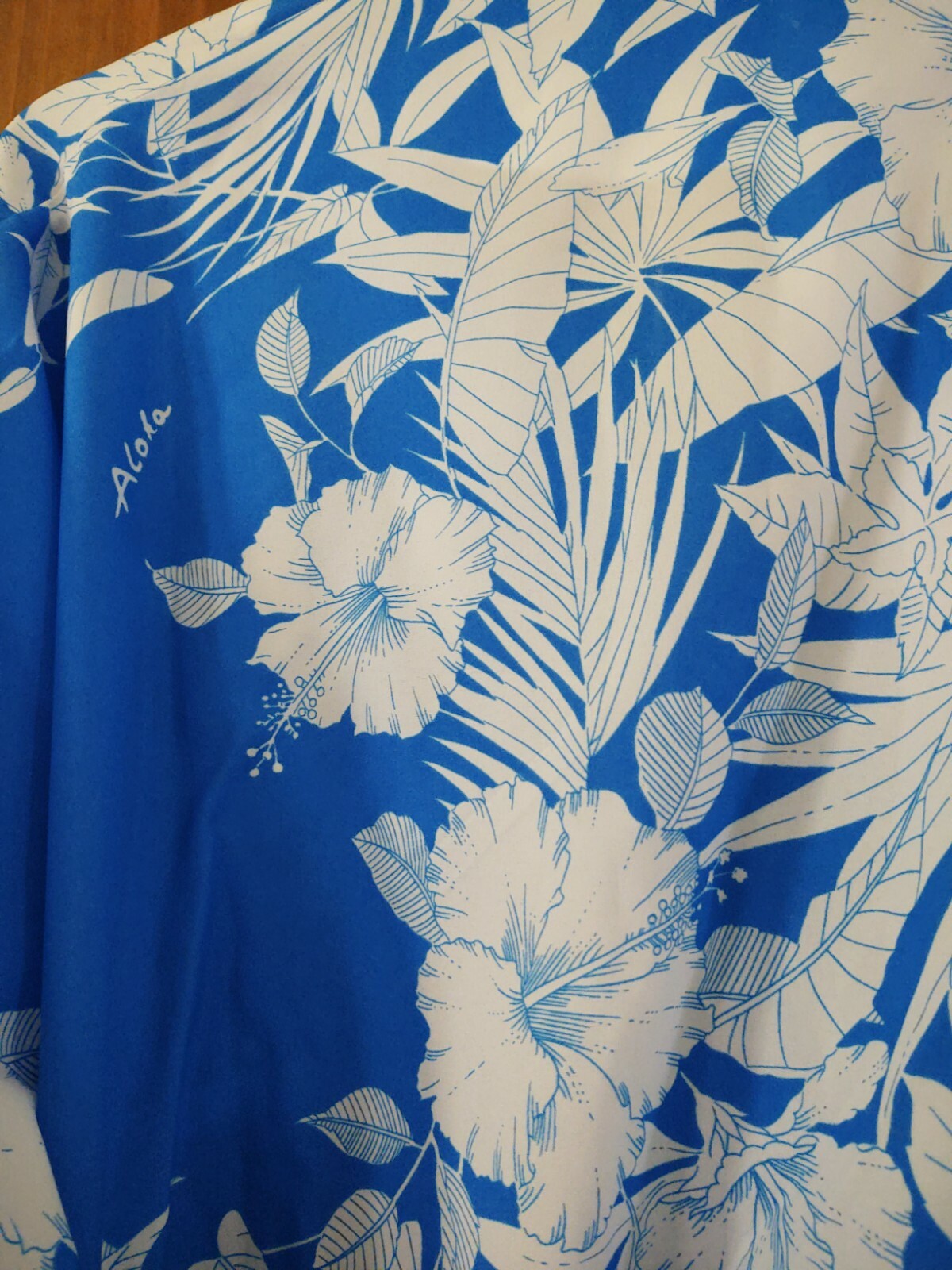VTG ROYAL CREATIONS BLue White Hawaiian Dress Muumuu Aloha Caftan One Size Maxi