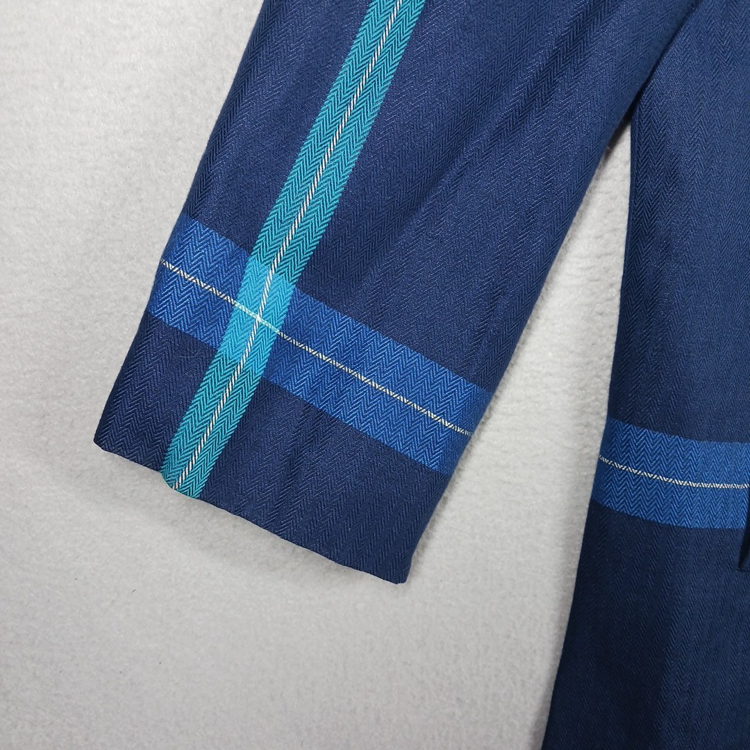 VTG 90s Liz Claiborne Collection Women 14 Petite Linen Plaid MULTICOLOR Blazer