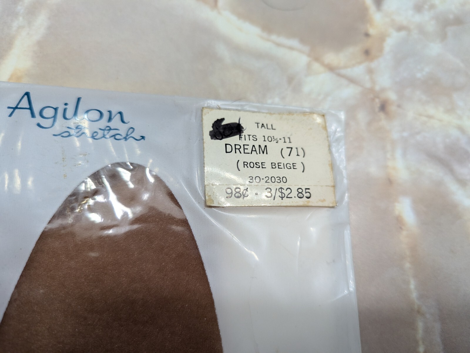 3 Pr Vintage NOS CAROL BRENT Seamless Stretch Nylon Sz 10 1/2-11 ROSE BEIGE Tall