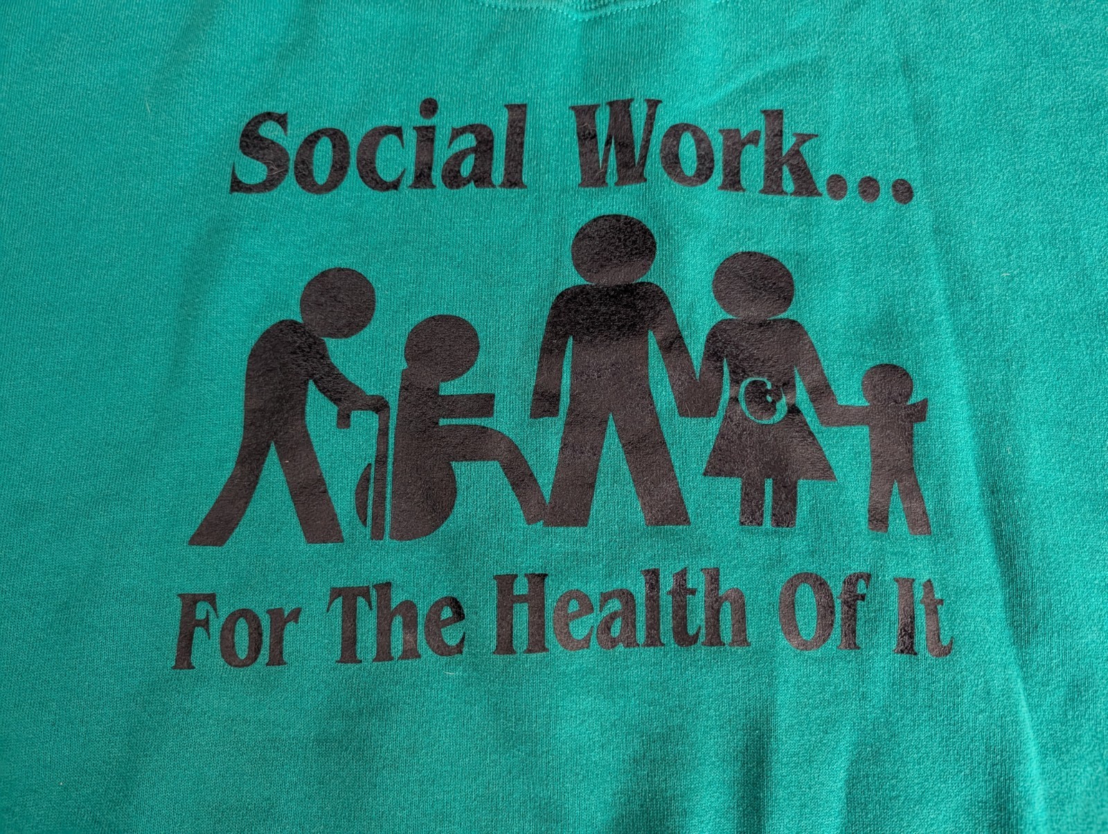 Vtg Jerzees Super Sweats Sweatshirt USA Social Work For The Health Of It XL