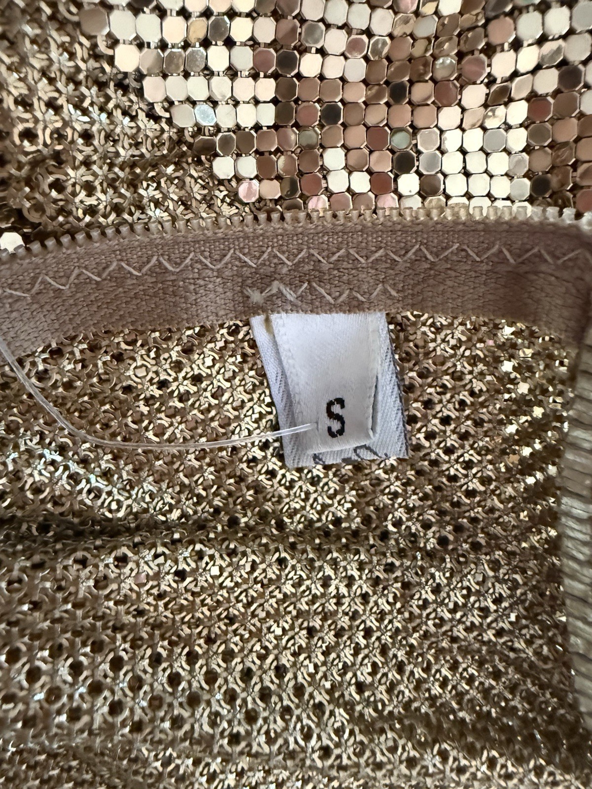 VTG Sexy Whiting & Davis Vintage Metal Mesh Gold Top Bag Liquid Chain Mail RARE