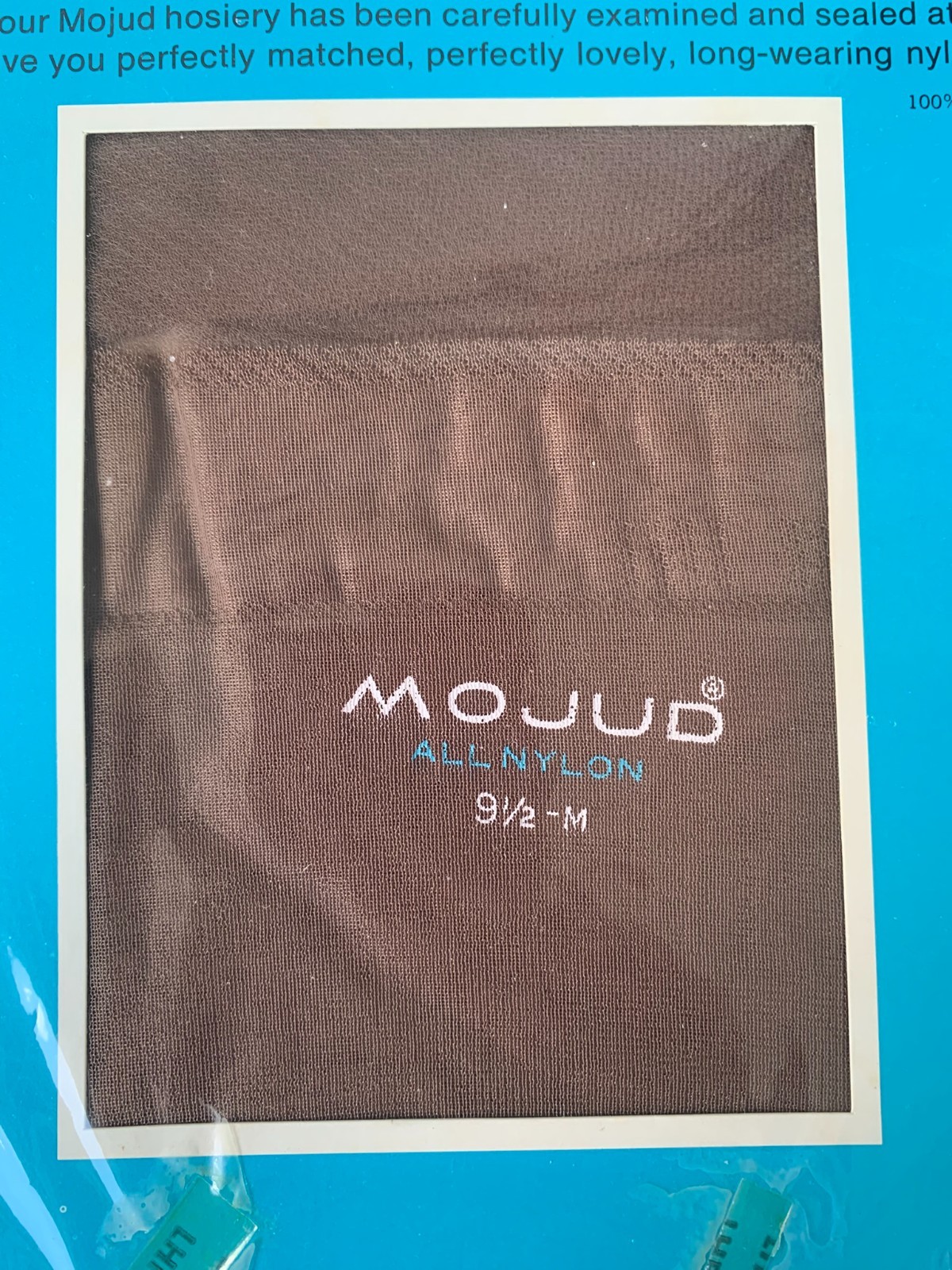 Vintage Mojud Nylon Stockings Seamless Mesh 9 1/2 M Brown Crisp