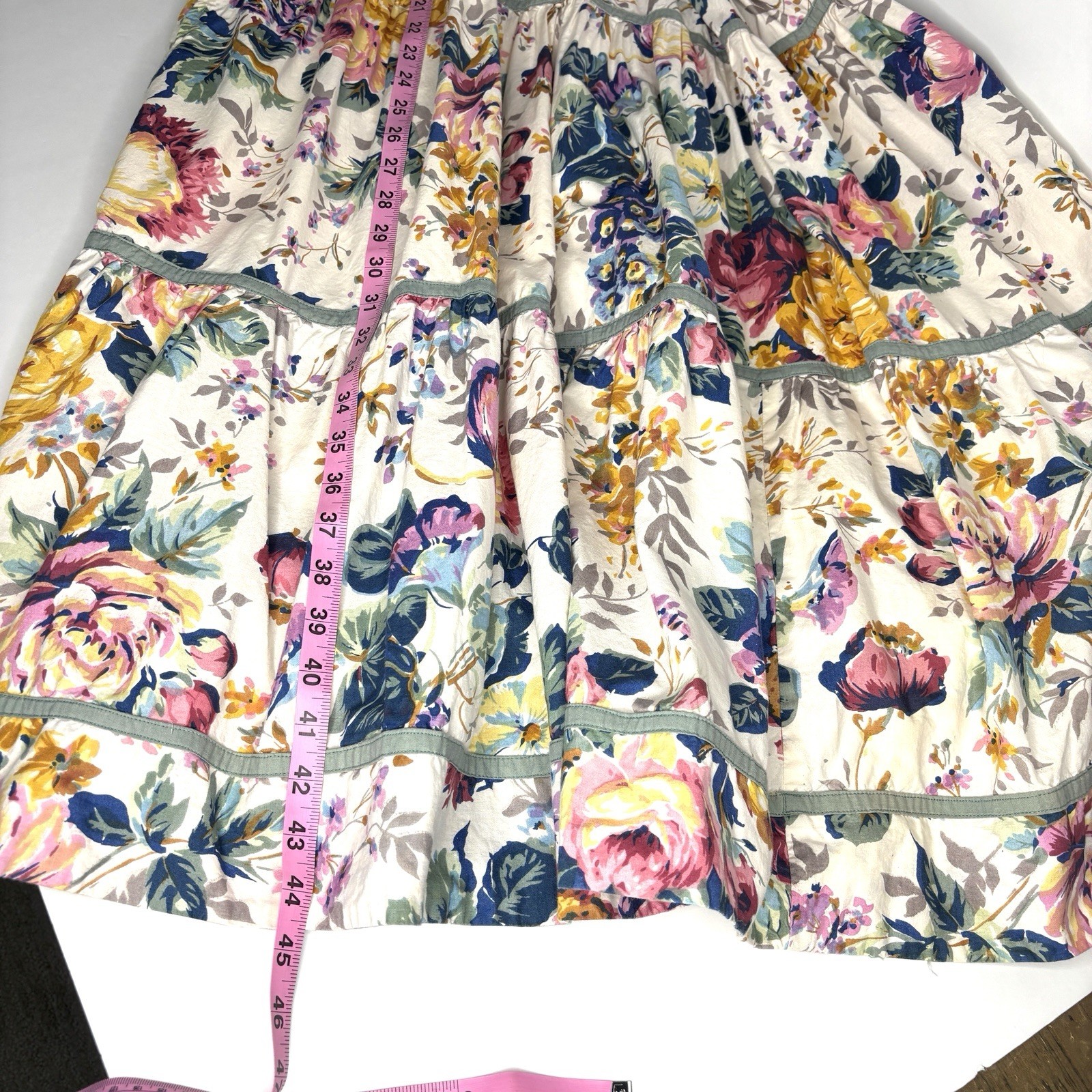 Dress Vintage 1970’s STAR OF INDIA Tiered Floral cotton Cottagecore Festival M